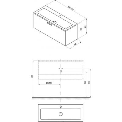 Ravak Clear II szafka 100x38x40 cm podumywalkowa wisząca biała X000001643