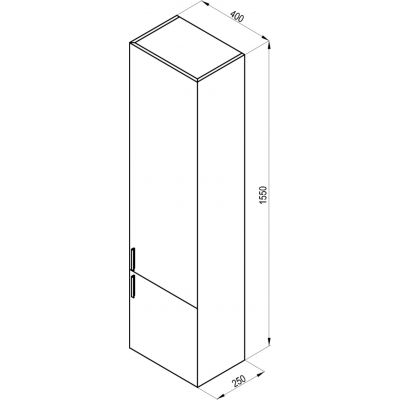 Ravak Clear II szafka 40 cm słupek łazienkowy wiszący prawy biały X000001644
