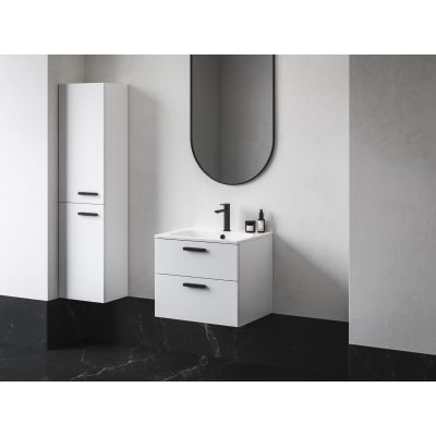 Ravak Chrome szafka SB 390 wysoka słupek lewy biały/biały uchwyt czarny X000001748