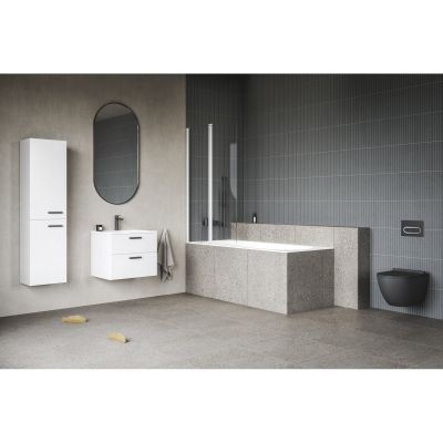 Ravak Chrome szafka SB 390 wysoka słupek lewy biały/biały uchwyt czarny X000001748