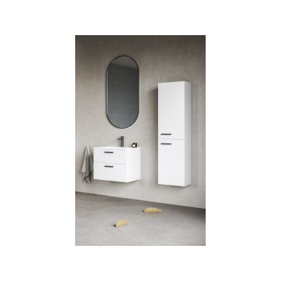 Ravak Chrome szafka SB 390 wysoka słupek prawy biały/biały uchwyt czarny X000001749