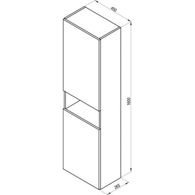 Ravak Natural szafka 45x26x160 cm wisząca słupek boczny biały X000001789