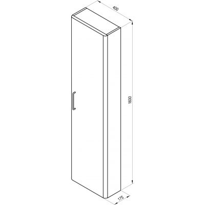 Ravak Balance szafka 40x17,5x160 cm wisząca słupek boczny biały X000001816