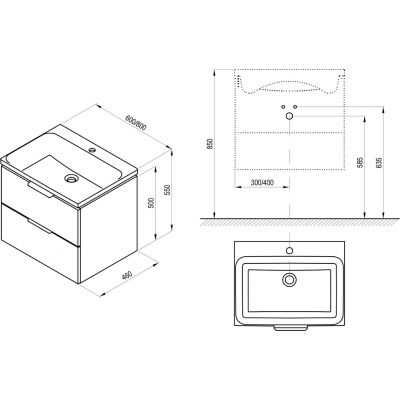 Ravak Comfort szafka 80x46x50 cm podumywalkowa wisząca biała X000001819