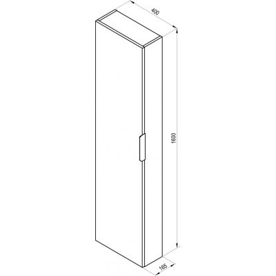 Ravak Comfort szafka 40x16,5x160 cm wisząca słupek boczny biała X000001820
