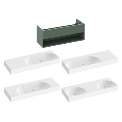 Ravak Lite szafka 120x45x43 cm podumywalkowa wisząca grey green X000001870