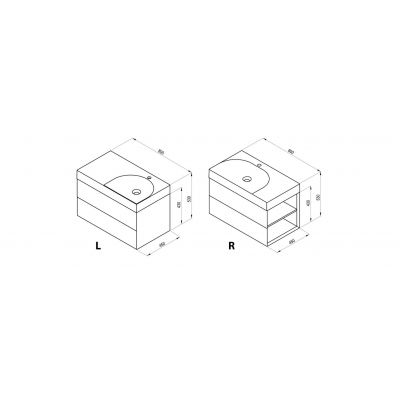 Ravak Lite szafka 80x45x43 cm podumywalkowa wisząca czarna X000001874
