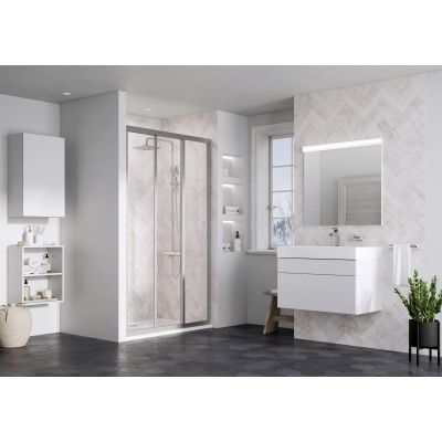 Ravak Supernova drzwi prysznicowe 110 cm rozsuwane satyna mat/szkło przezroczyste 00VD0UR2Z1