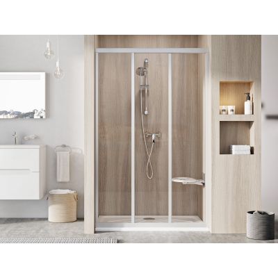 Ravak Supernova drzwi prysznicowe 130 cm rozsuwane satyna mat/szkło przezroczyste 00VJ0UR2Z1