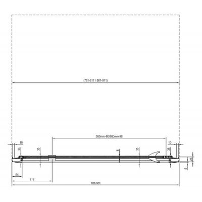 Ravak Pivot PDOP1-90 drzwi prysznicowe 90 cm polerowane aluminium/szkło przezroczyste 03G70C00Z1