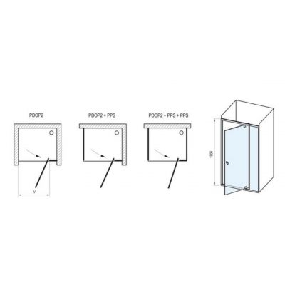 Ravak Pivot PDOP2-100 drzwi prysznicowe 100 cm biały/szkło przezroczyste 03GA0101Z1