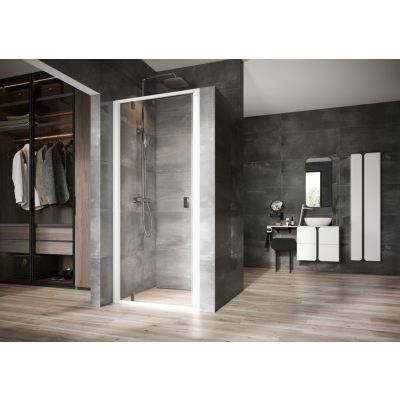 Ravak Nexty drzwi prysznicowe 80 cm białe/chrom/szkło przezroczyste 03O40100Z1