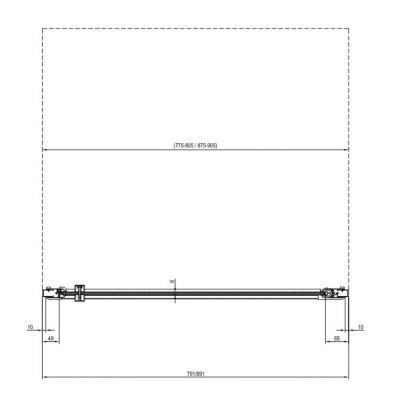Ravak Chrome CSD1-90 drzwi prysznicowe 90 cm wnękowe satyna/szkło przezroczyste 0QV70U00Z1