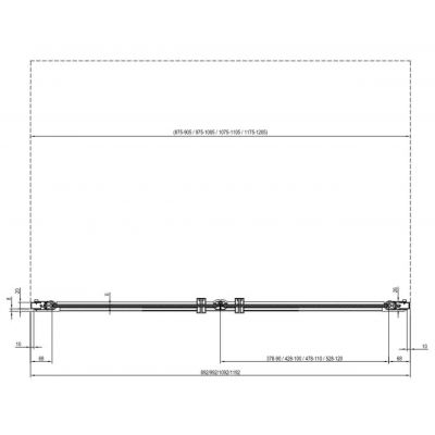 Ravak Chrome CSDL2-120 drzwi prysznicowe 120 cm wnękowe czarny/szkło przezroczyste 0QVGC30LZ1