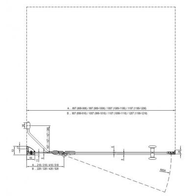 Ravak SmartLine SMSD2-110 B-L drzwi prysznicowe 110 cm uchylne lewe chrom/szkło przezroczyste 0SLDBA00Z1