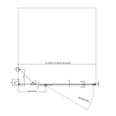Ravak Brillant BSD2-80 L drzwi prysznicowe 80 cm wnękowe lewe chrom/szkło przezroczyste 0UL4AA00Z1