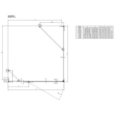 Ravak Brillant BSDPS-110/80 L kabina prysznicowa 110x80 cm prostokątna lewa szkło przezroczyste 0ULD4A00Z1