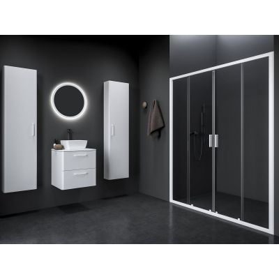 Ravak Blix II drzwi prysznicowe NBLDP4 190 cm rozsuwane biały mat/szkło przezroczyste 0YML0E00Z1
