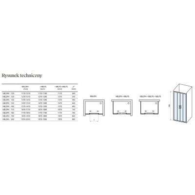 Ravak Blix II drzwi prysznicowe NBLDP4 170 cm rozsuwane czarny mat/szkło przezroczyste 0YMV0300Z1