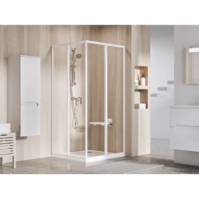Ravak Supernova kabina prysznicowa 80x80 cm kwadratowa biały połysk/szkło przezroczyste 14V401O2Z1S