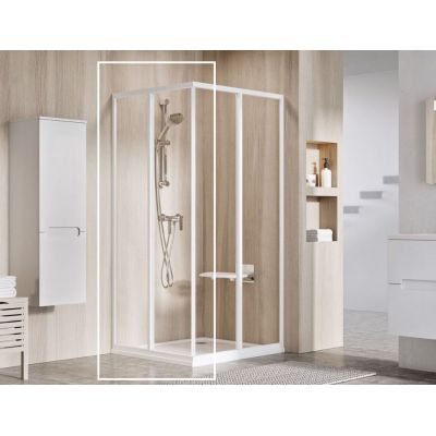 Ravak Supernova SRV2-90 S drzwi prysznicowe 90 cm przesuwne częściowe 1/2 biały/szkło przezroczyste 14V701O2Z1