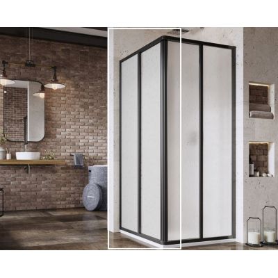 Ravak Supernova SRV2-100 S drzwi prysznicowe 100 cm przesuwne częściowe 1/2 czarny mat/pearl 14VA03O211
