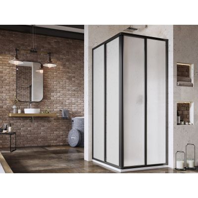 Ravak Supernova SRV2-100 S drzwi prysznicowe 100 cm przesuwne częściowe 1/2 czarny mat/pearl 14VA03O211