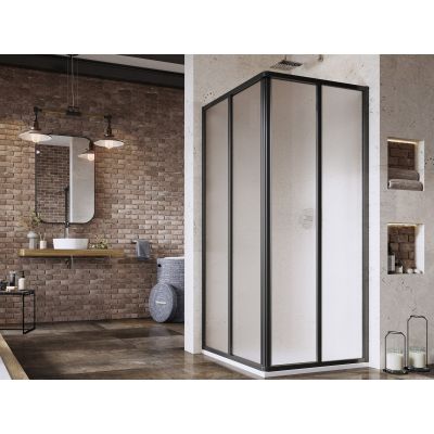 Ravak Supernova SRV2-100 S drzwi prysznicowe 100 cm przesuwne częściowe 1/2 czarny mat/szkło grape 14VA03O2ZG