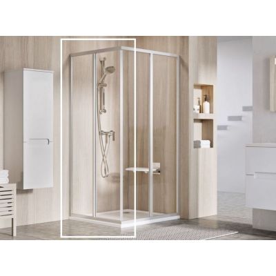 Ravak Supernova SRV2-100 S drzwi prysznicowe 100 cm przesuwne częściowe 1/2 satyna/szkło przezroczyste 14VA0UO2Z1