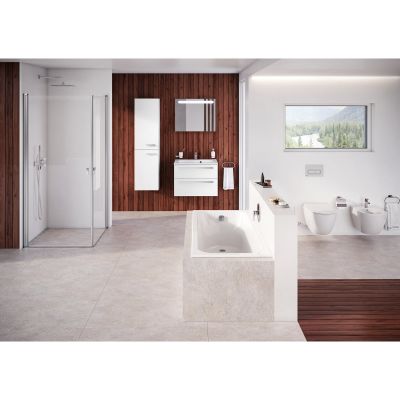 Ravak Chrome CRV1-80 drzwi prysznicowe 80 cm częściowe 1/2 polerowane aluminium/szkło przezroczyste 1QV40C01Z1