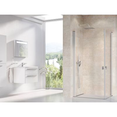 Ravak Chrome CRV1-80 drzwi prysznicowe 80 cm częściowe 1/2 satyna/szkło przezroczyste 1QV40U01Z1