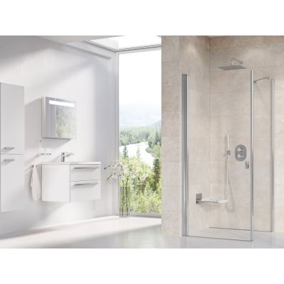 Ravak Chrome CRV1-90 drzwi prysznicowe 90 cm częściowe 1/2 polerowane aluminium/szkło przezroczyste 1QV70C01Z1