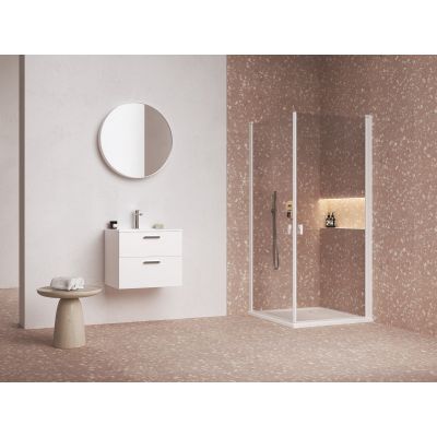 Ravak Chrome CRV1-90 drzwi prysznicowe 90 cm częściowe 1/2 biały mat/szkło przezroczyste 1QV70E01Z1