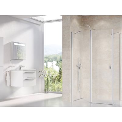 Ravak Chrome CRV2-90 drzwi prysznicowe 90 cm częściowe 1/2 satyna/szkło przezroczyste 1QV70U00Z1