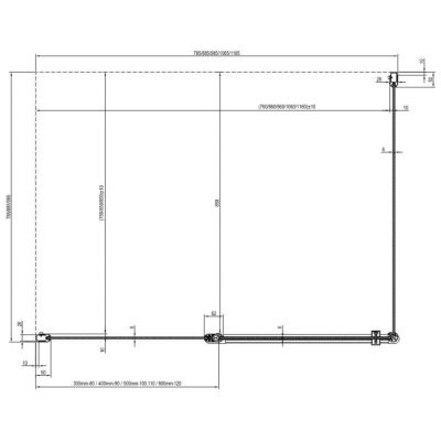 Ravak Chrome CRV2-90 drzwi prysznicowe 90 cm częściowe 1/2 satyna/szkło przezroczyste 1QV70U00Z1