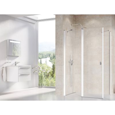 Ravak Chrome CRV2-100 drzwi prysznicowe 100 cm częściowe 1/2 biały/szkło przezroczyste 1QVA0100Z1