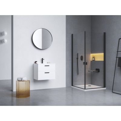 Ravak Chrome CRV1-100 drzwi prysznicowe 100 cm częściowe 1/2 czarna/szkło przezroczyste 1QVA0301Z1