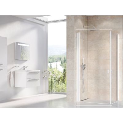Ravak Chrome CRV1-100 drzwi prysznicowe 100 cm częściowe 1/2 biały mat/szkło przezroczyste 1QVA0E01Z1