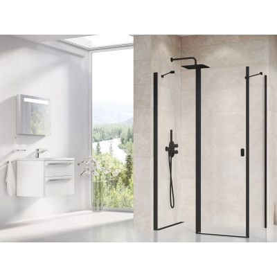Ravak Chrome CRV2-110 drzwi prysznicowe 110 cm częściowe 1/2 czarna/szkło przezroczyste 1QVD0300Z1