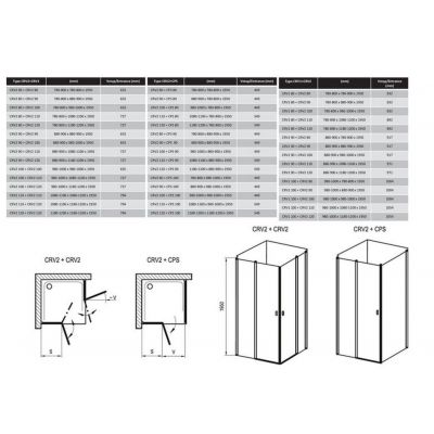 Ravak Chrome CRV2-110 drzwi prysznicowe 110 cm częściowe 1/2 polerowane aluminium/szkło przezroczyste 1QVD0C00Z1