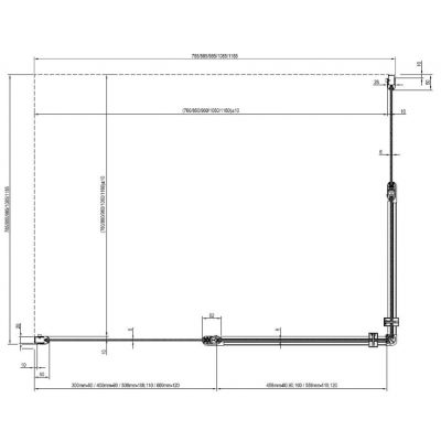 Ravak Chrome CRV2-110 drzwi prysznicowe 110 cm częściowe 1/2 satyna/szkło przezroczyste 1QVD0U00Z1