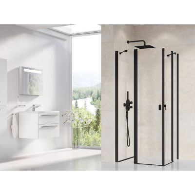 Ravak Chrome CRV2-120 drzwi prysznicowe 120 cm częściowe 1/2 czarna/szkło przezroczyste 1QVG0300Z1