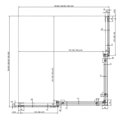 Ravak Matrix MSRV4-90/90 kabina prysznicowa 90x90 cm kwadratowa biały/szkło przezroczyste 1WV77100Z1