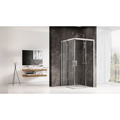 Ravak Matrix MSRV4-100/100 kabina prysznicowa 100x100 cm kwadratowa satyna/szkło przezroczyste 1WVAAU00Z1