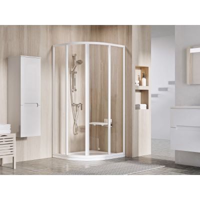 Ravak Supernova SKCP4-90 kabina prysznicowa 90x90 cm półokrągła biały/szkło przezroczyste 3117O102Z1