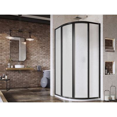 Ravak Supernova SKCP4-90 kabina prysznicowa 90x90 cm półokrągła czarny mat/pearl 3117O30211