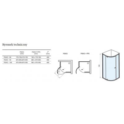 Ravak Pivot kabina prysznicowa 90x90 cm półokrągła satyna/szkło przezroczyste 37677U00Z1