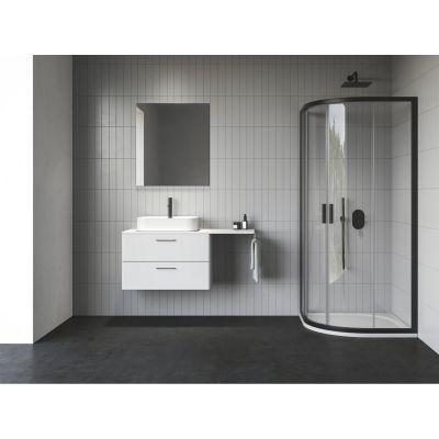 Ravak Blix II kabina prysznicowa NBLCP4 90x90 cm półokrągła czarny mat/szkło przezroczyste 3BM70300Z1
