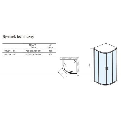 Ravak Blix II kabina prysznicowa NBLCP4 90x90 cm półokrągła czarny mat/szkło przezroczyste 3BM70300Z1