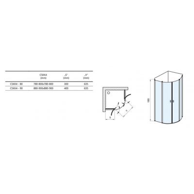 Ravak Chrome CSKK4-80 kabina prysznicowa 80x80 cm półokrągła polerowane aluminium/szkło przezroczyste 3Q140C00Z1